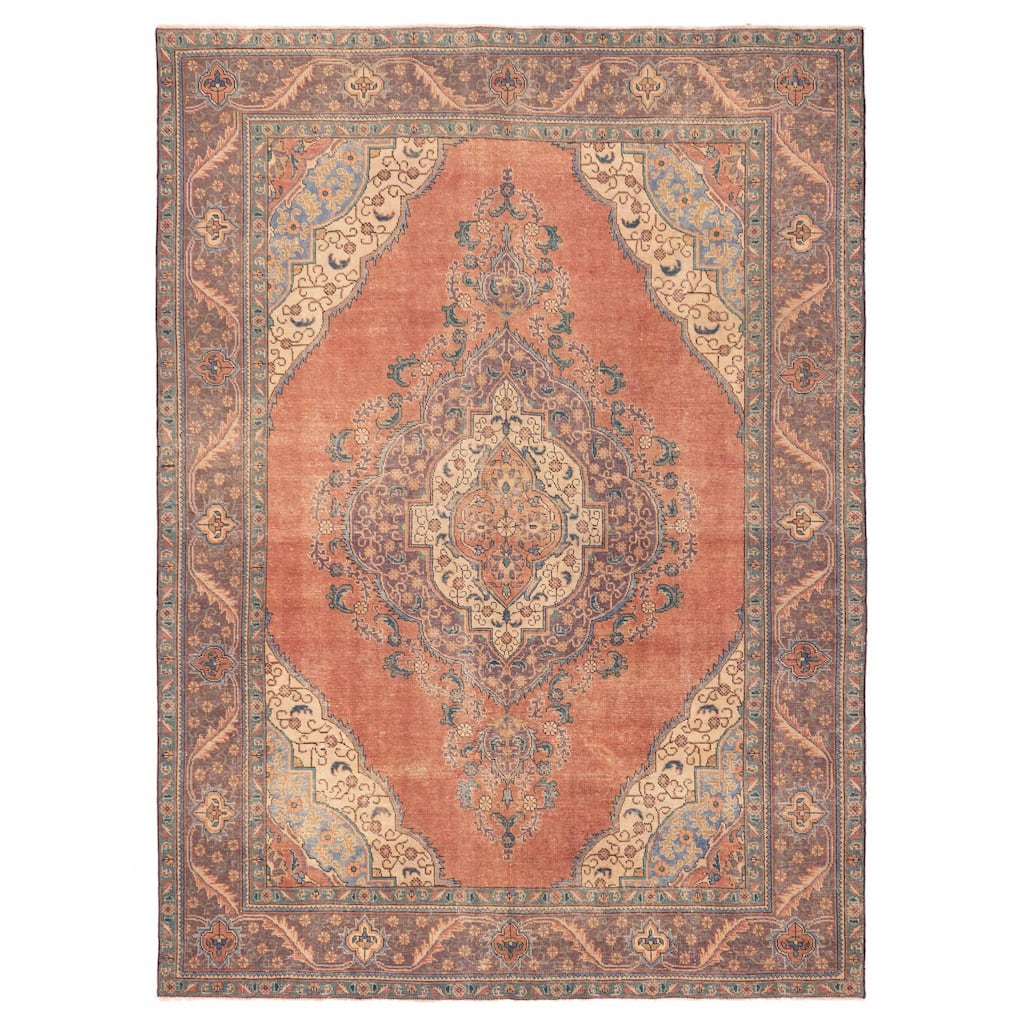 ECARPETGALLERY Hand-knotted Antalya Vintage Dark Copper Wool Rug - 8'3 x 11'3