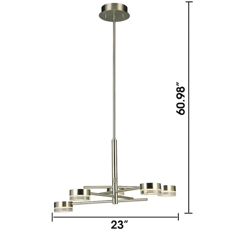 Eglo Transton LED 5-Light Chandelier w/ Brushed Nickel Finish