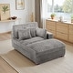 preview thumbnail 67 of 174, 41" W Plush Corduroy Chaise Lounge with Pillows