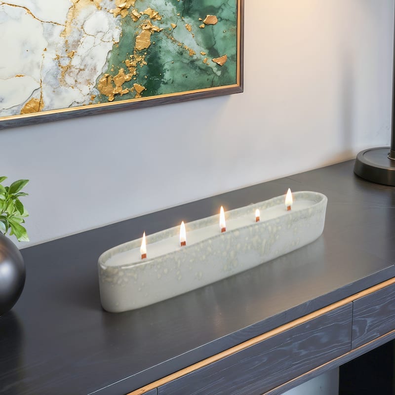 Pottery Wicks Decorative Indoor Candle for Home Decor - 14" Blue - 13.5"