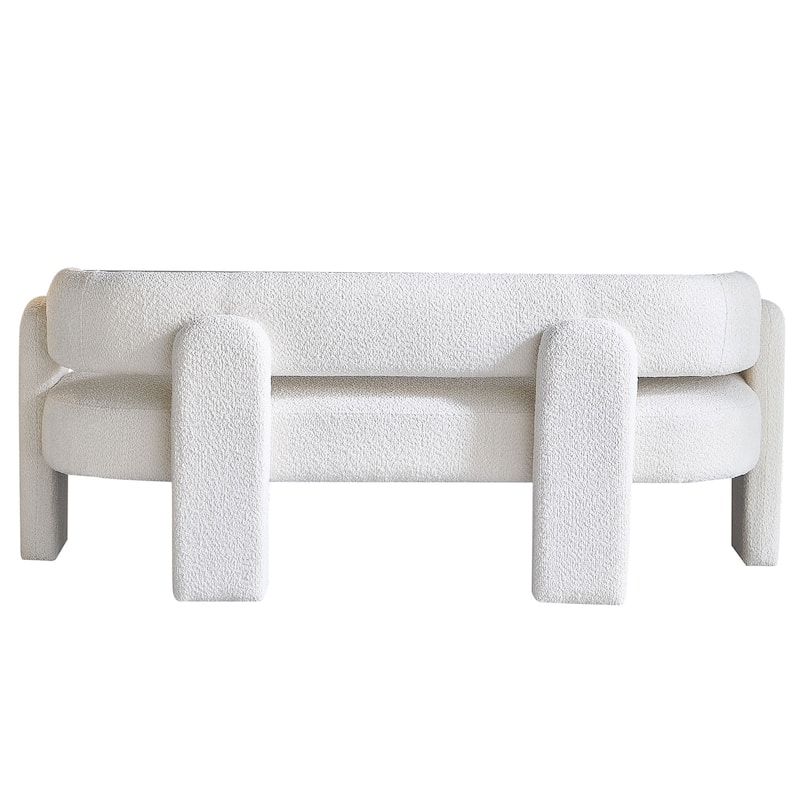 Stylish Boucle Sofa with High-Density Foam & Easy Assembly - 700 lbs Capacity