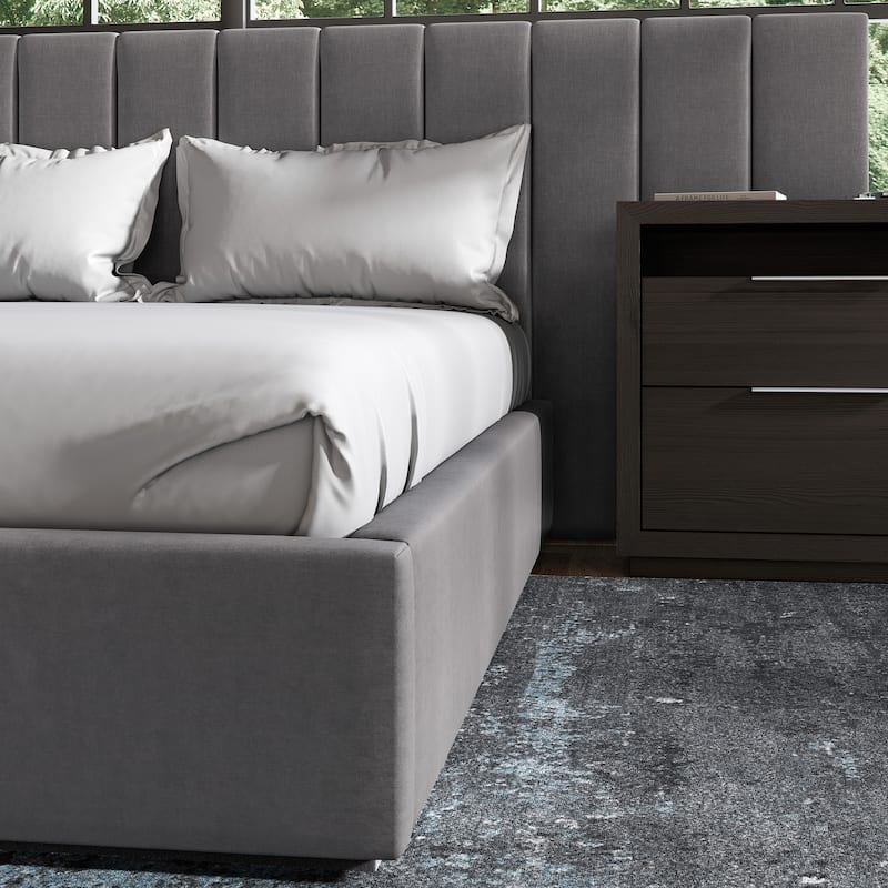 Monty Upholstered Wall Bed in Stormy Night