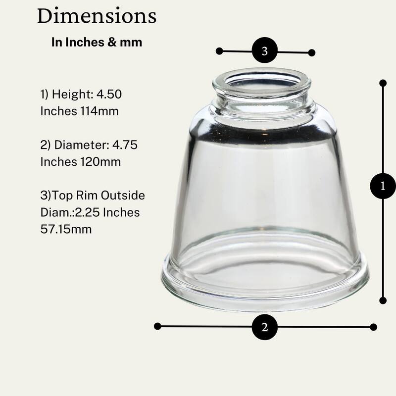 Ceiling Fan Light Covers: Clear Glass Shade Lamp Replacement Kit for Ceiling Fan Light Kits