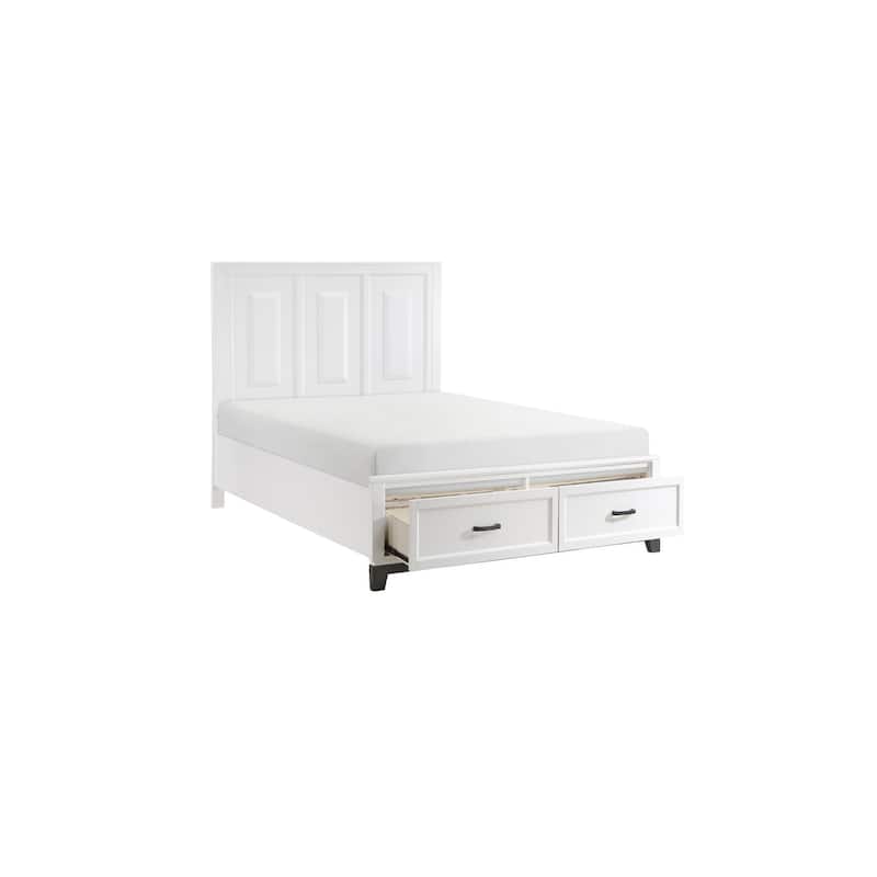 Saratoga 3 Piece White Modern Storage Platform Bedroom Set