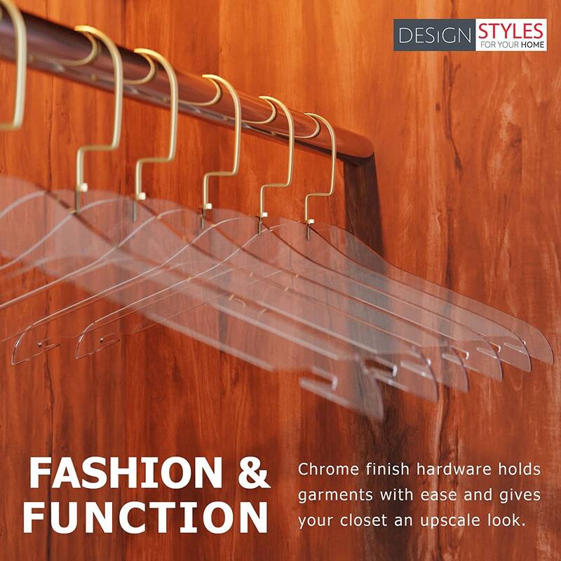 DesignStyles Clear Acrylic Clothes Hangers - 10 Pk