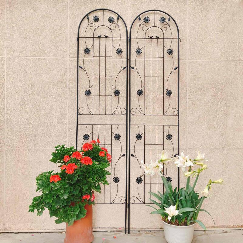86.7" x 19.7'' Rust-Resistant Climbing Trellis for Garden Flowers and Vines