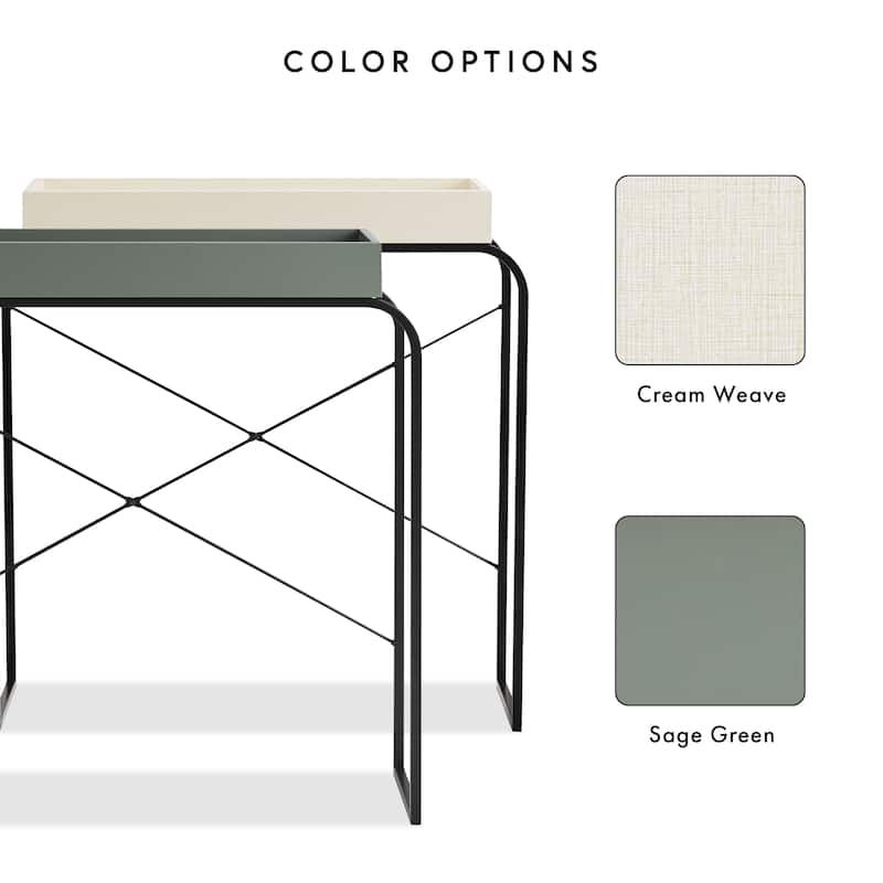 DH BASIC Modern Convenience Concepts Narrow Console Table with Shelf and Metal Legs by Denhour