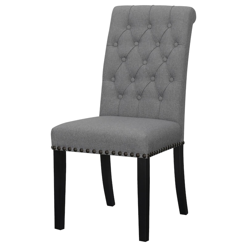 2PCS Rustic Tufted Side Chairs,Dining Chair - Grey