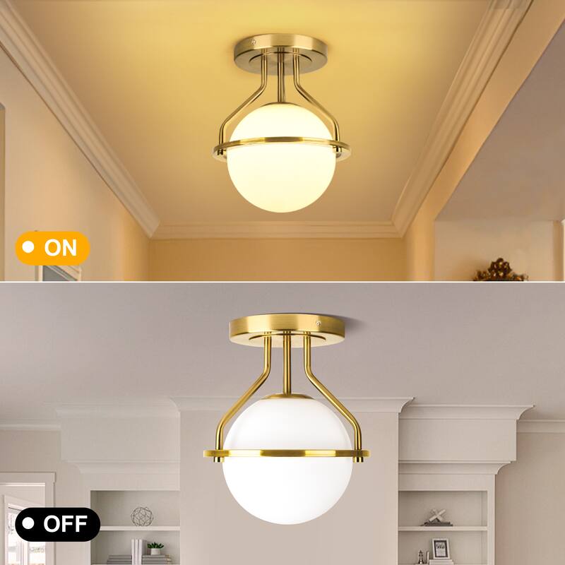 1-Lights Glass Flush Mount