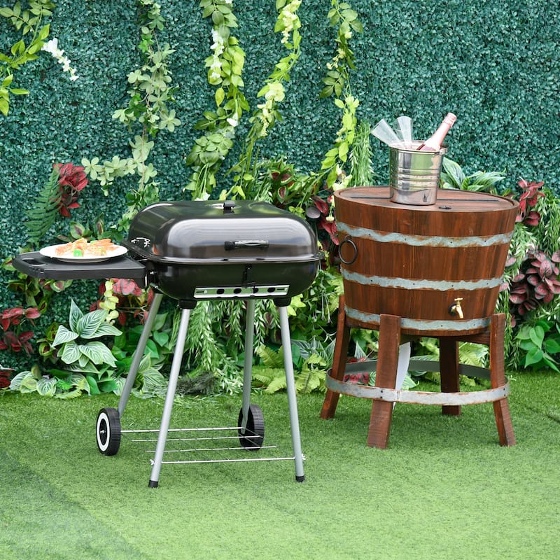 Outsunny Steel Portable Outdoor Charcoal Barbecue Grill