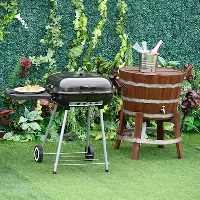 Outsunny Steel Portable Outdoor Charcoal Barbecue Grill