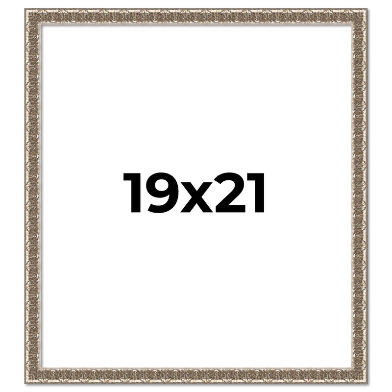 19x21 Frame Silver Versailles Ornate Solid Wood Picture Frame | 1 Inch