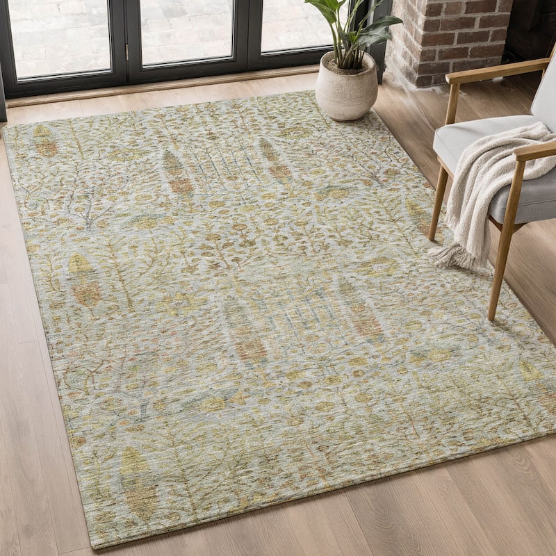 Premium Washable Super Soft Global Ravey Mayfield Rug - Linen - 3' x 5'