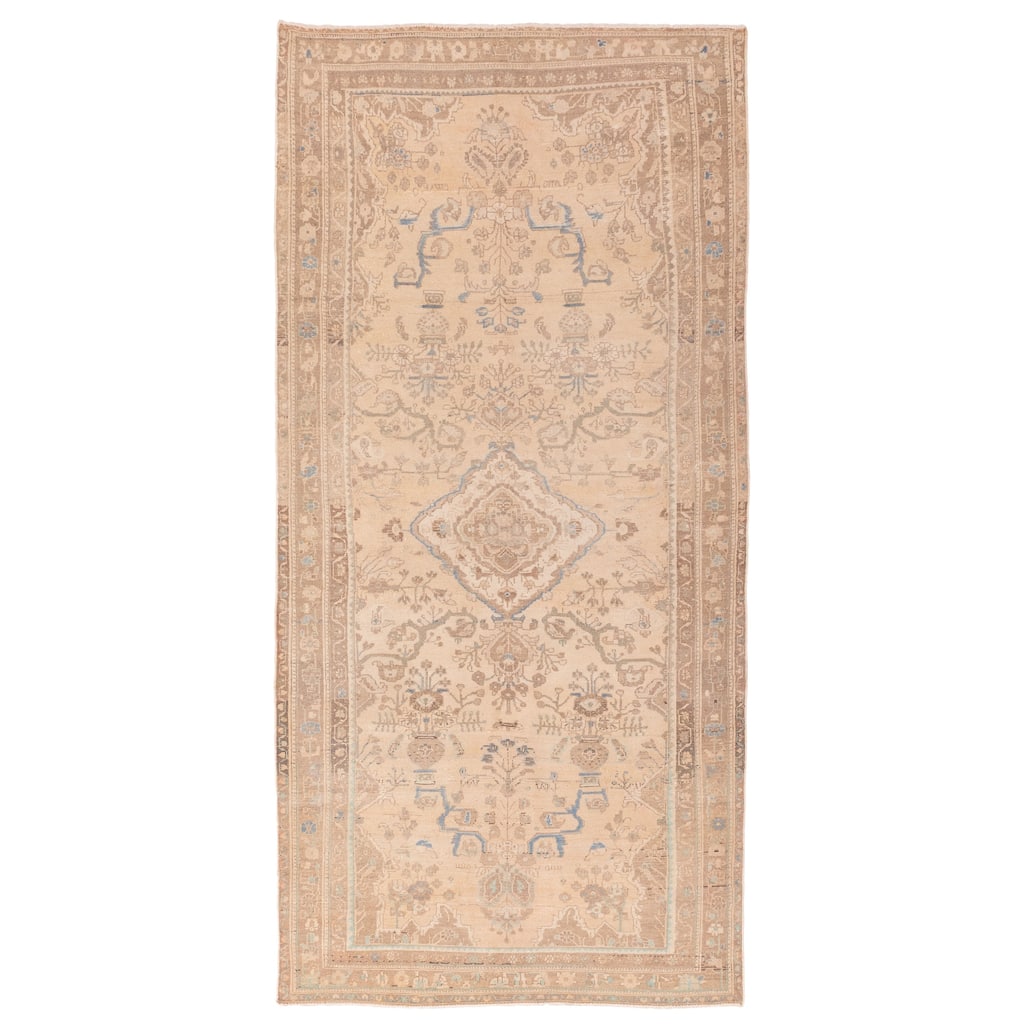 ECARPETGALLERY Hand-knotted Antalya Vintage Beige Wool Rug - 5'2 x 11'0
