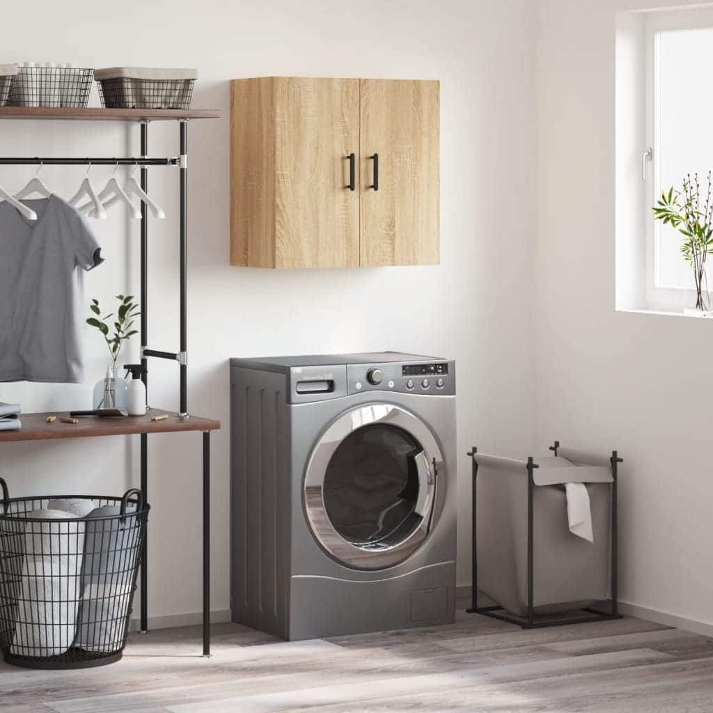 vidaXL Wall Cabinet Sonoma Oak Engineered Wood Medium Wall Cabinet - 23.6 x 23.6 x 23.6 in