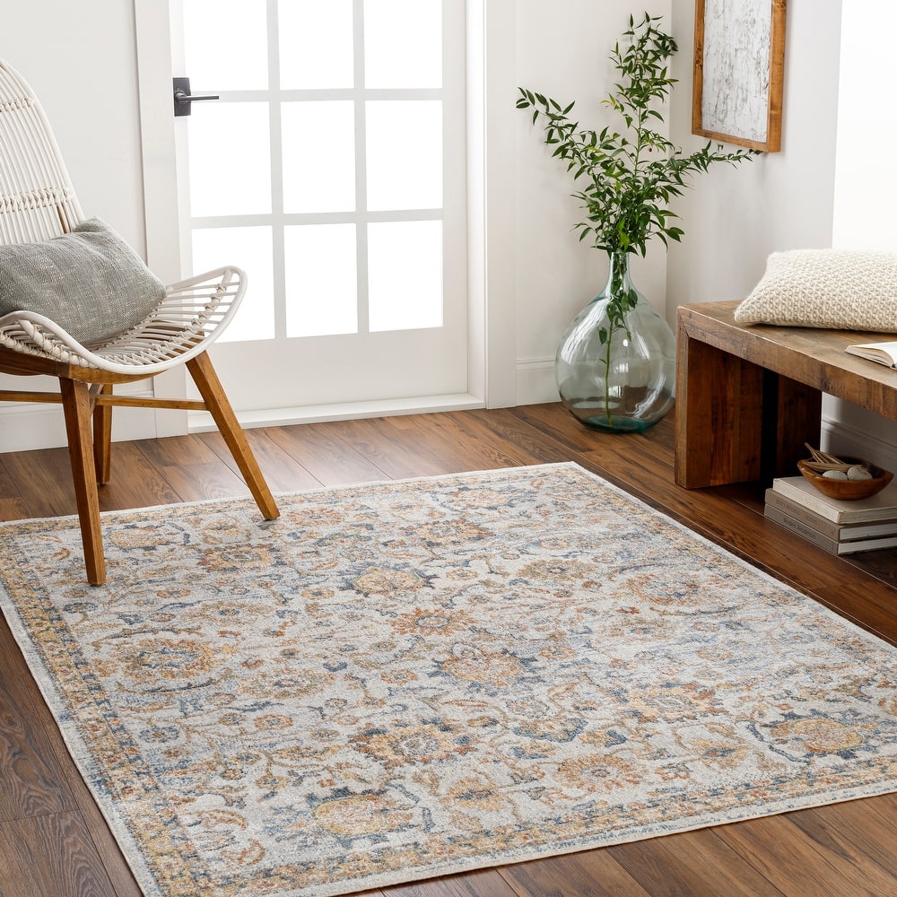 Livabliss Lillian Machine Washable Floral Transitional Area Rug