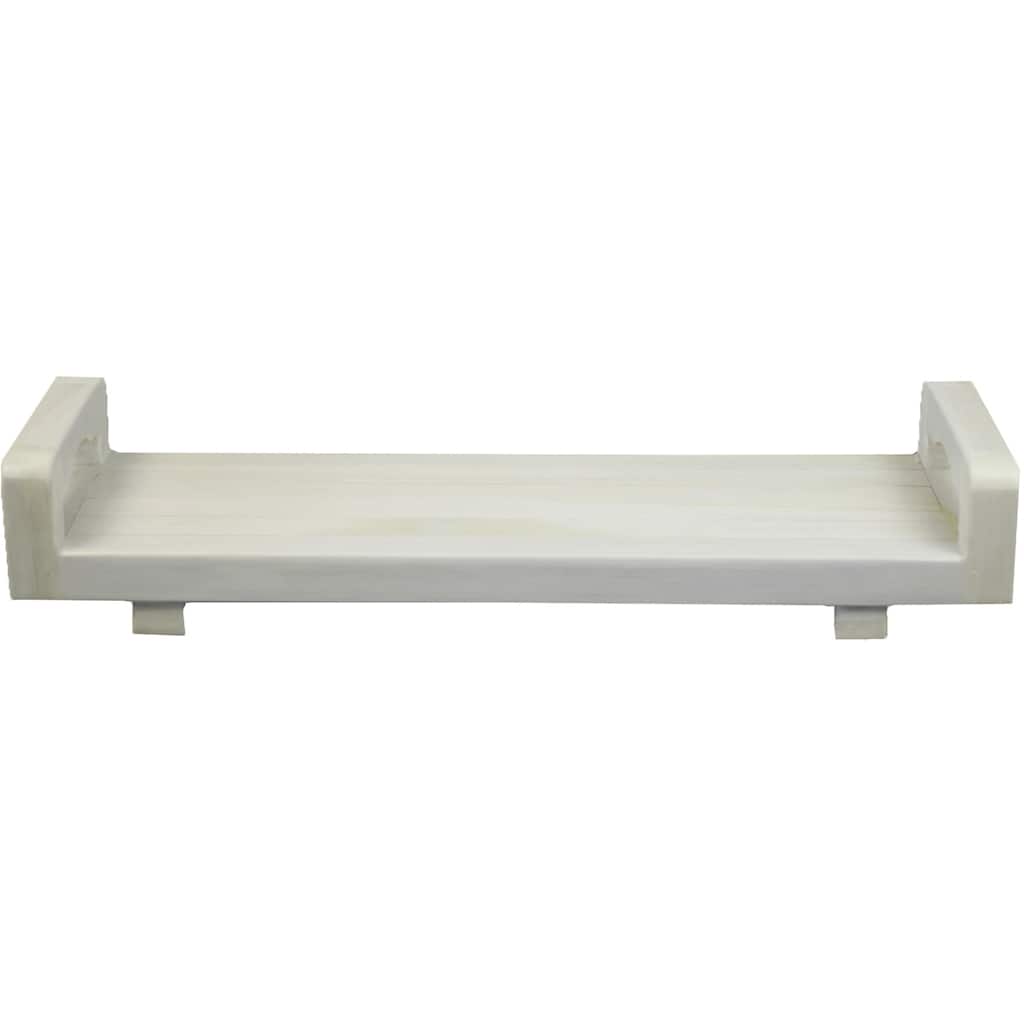 29" Natural Teak Wood Bath Tray and Seat with Handles