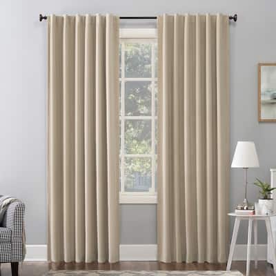 Sun Zero Amherst Velvet Noise Reducing Thermal Extreme Total Blackout Back Tab Curtain Panel, Single Panel