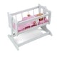 preview thumbnail 6 of 6, Badger Basket Heirloom Style Doll Cradle with Bedding - White/Pink - 23.75" x 14" x 17"