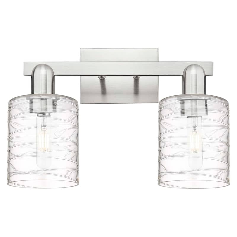 Innovations Lighting 716-2W-11-16 Cobbleskill Vanity Cobbleskill 2 - Brushed Satin Nickel / Deco Swirl