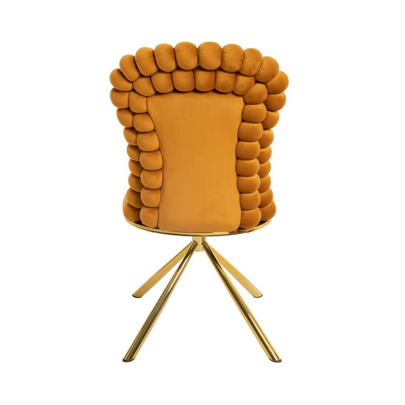 2-Piece Vanity Chair Dining Chairs, Velvet Accent Chairs Swivel Chair with Ball-Shaped Backrest