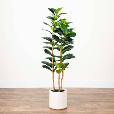 Potted Artificial Fiddle Leaf Tree - 5'
