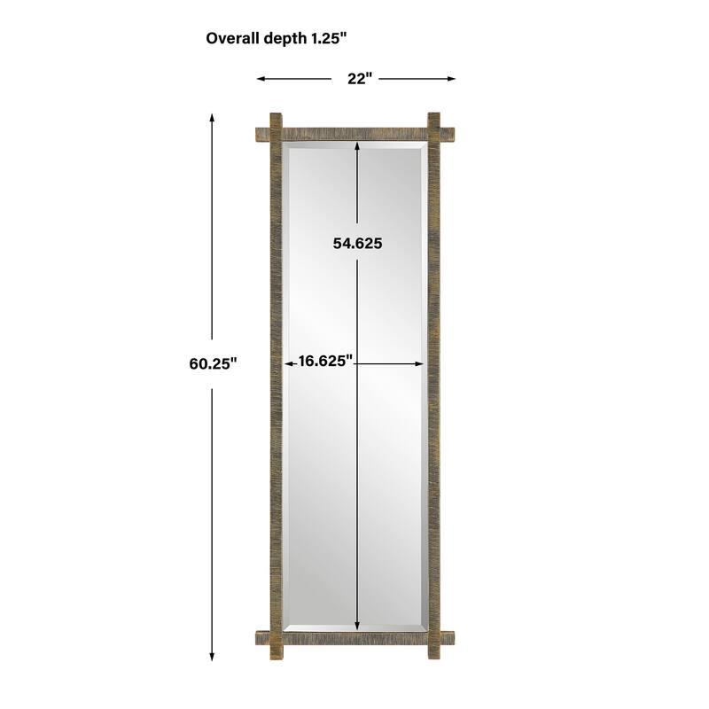 Ribbed Frame Wall Dressing Mirror - 60.25"