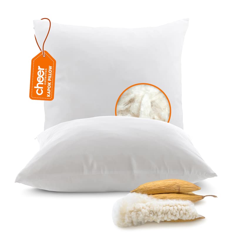 Cheer Collection Set of 2 Natural Kapok Fiber Throw Pillows