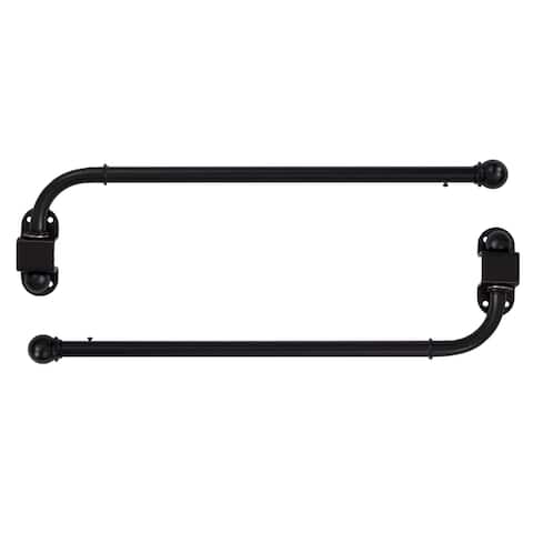 Adjustable Swing Arm Metal Window Curtain Rods (Set of 2)