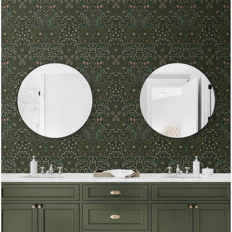 Seabrook Designs Victorian Garden Floral Prepasted Wallpaper