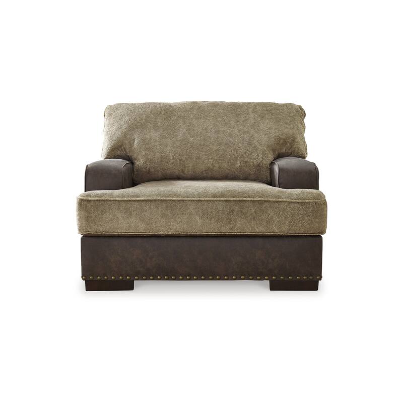 Signature Design by Ashley Alesbury Chocolate Chair and a Half - 49"W x 44"D x 40"H