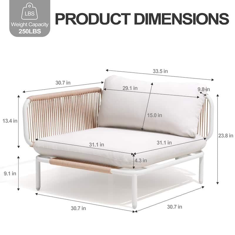 Pellebant Outdoor Sectional Sofa Patio Conversation Seating Set