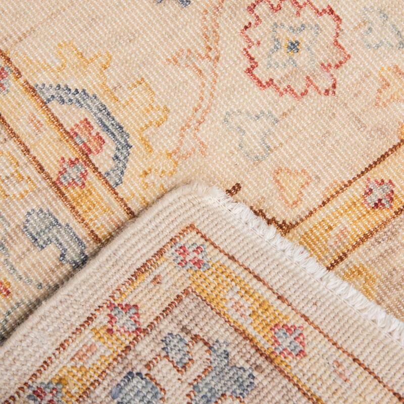 Alora Decor Traditional Hand-knotted Bordered Beige Rug