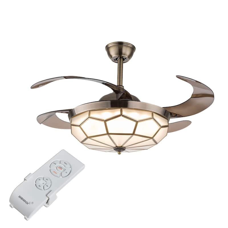42'' Tiffany Style Classic Ceiling Fan Light with Remote - 42 Inches
