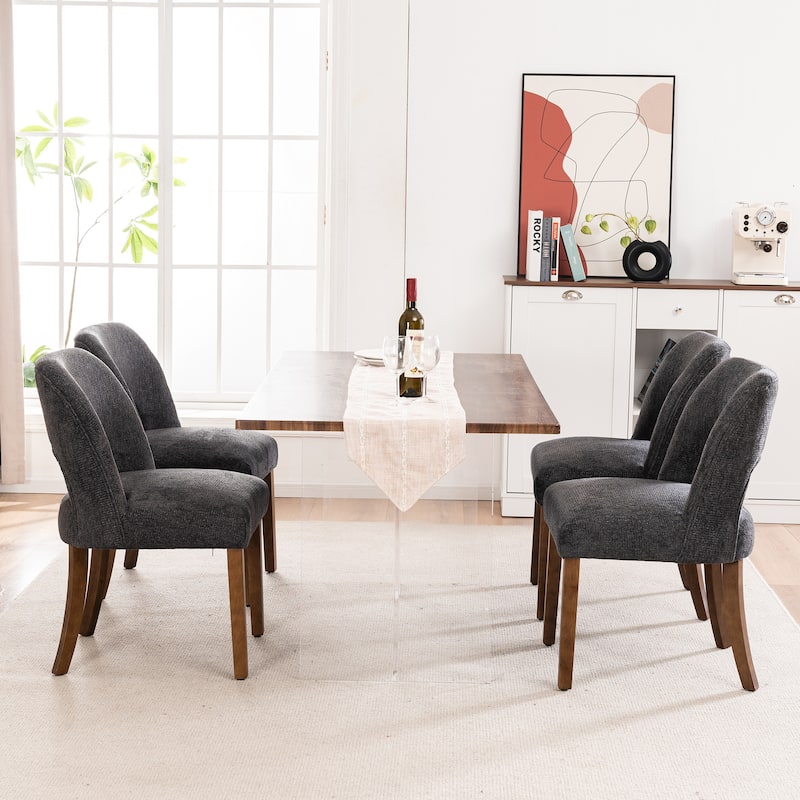Wooden Dining Chairs Set of 2/4/6,Modern Fabric Upholstered Dining Room Chair Kitchen Chairs