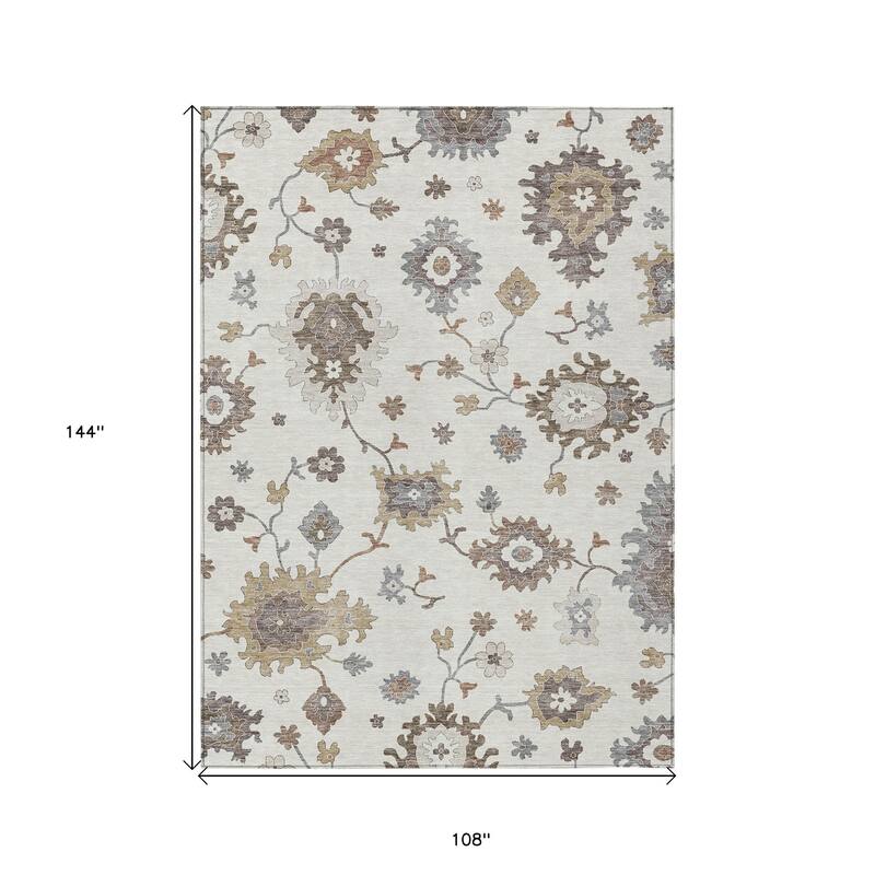 HomeRoots Floral Traditional Rectangle Outdoor Rug