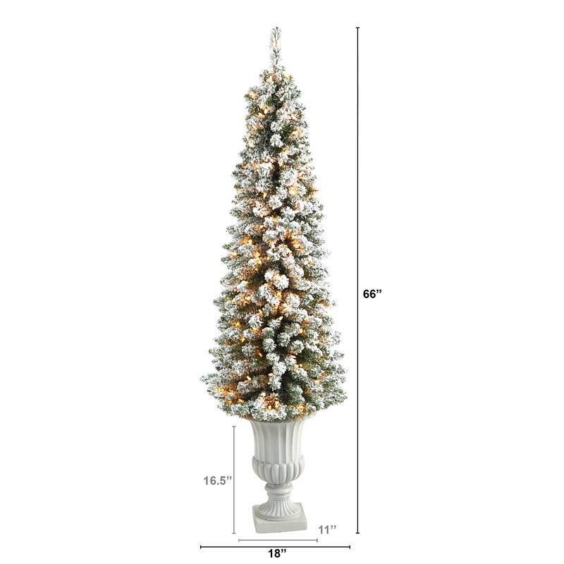 5.5' Artificial Christmas Tree with 200 Lights in Decorative Urn