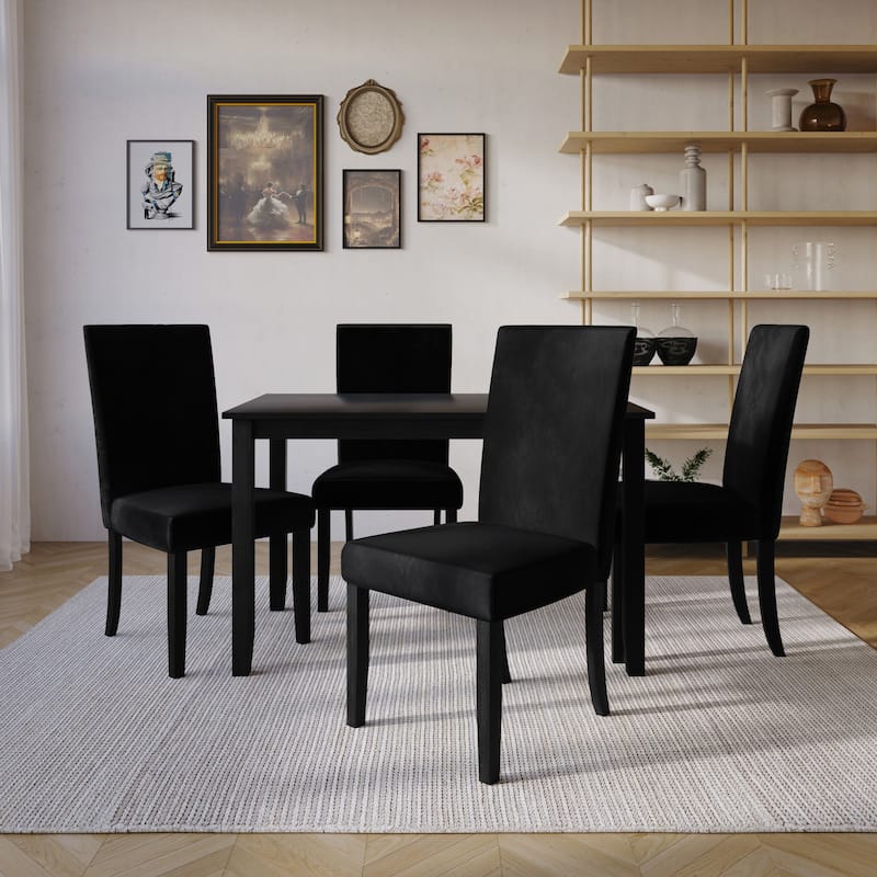 Greenville 5-pieces Dining Table and Chair - 60063- Table and 4 Chairs - Dark Grey