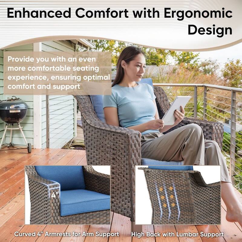 Outdoor Fire Table with Patio Funiture Set