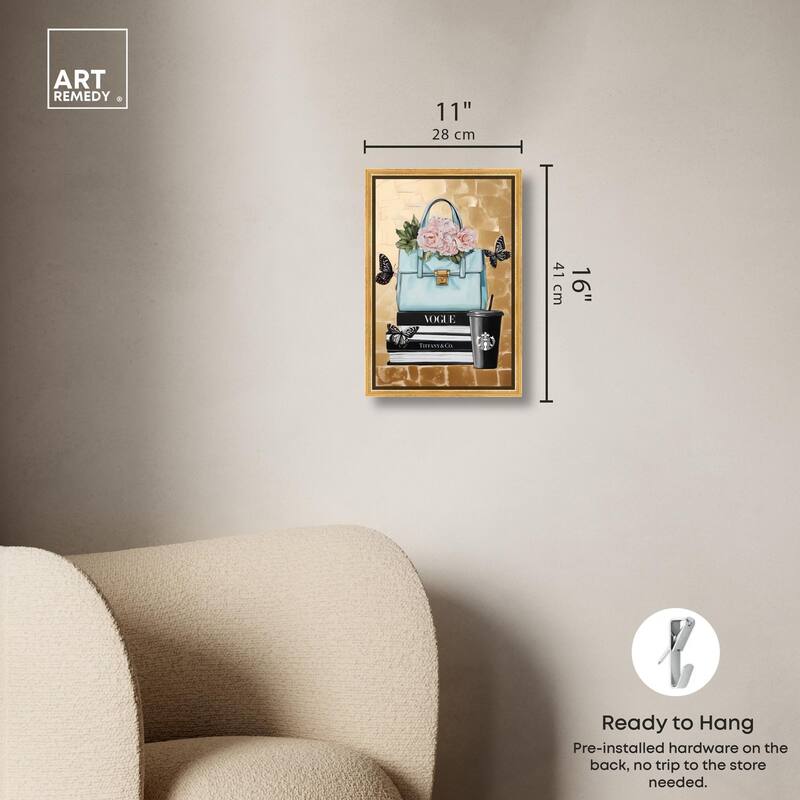 Golden Era of Glam Books Canvas by Art Remedy