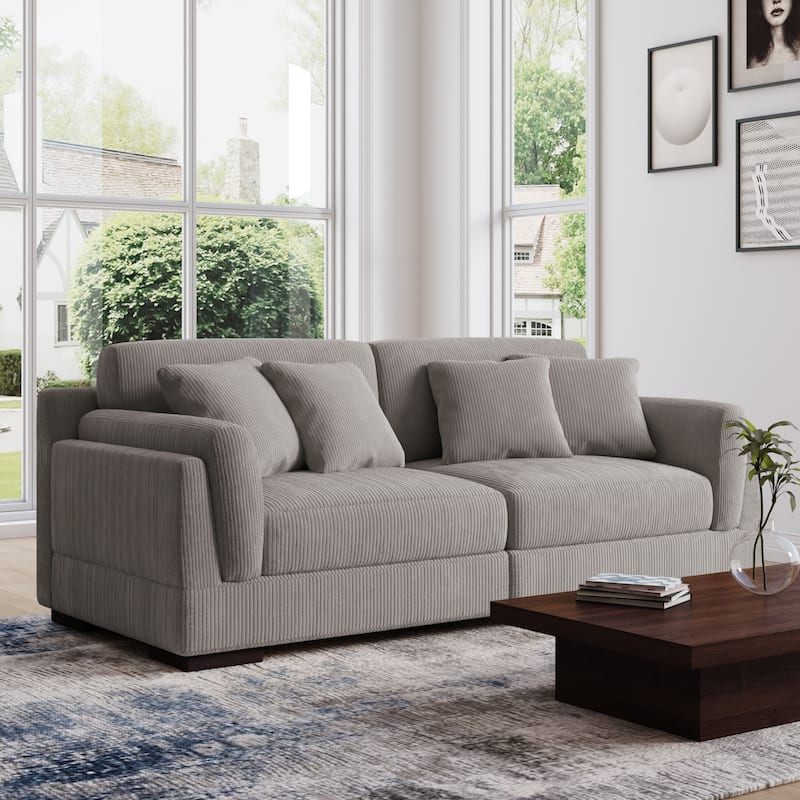90" Oversized Modular Sectional Corduroy Sofa