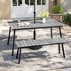 preview thumbnail 36 of 37, Outdoor 3/5/6-Piece Furniture Patio Dining Set with Rectangular Table