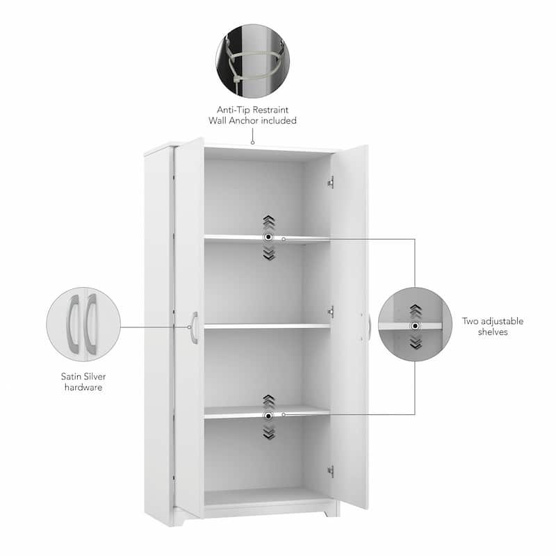Cabot Tall Storage Cabinet with Doors by Bush Furniture
