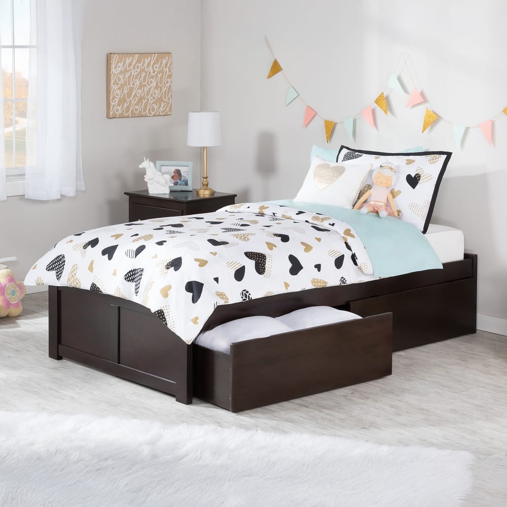 Concord Platform Bed with Footboard and Storage Drawers