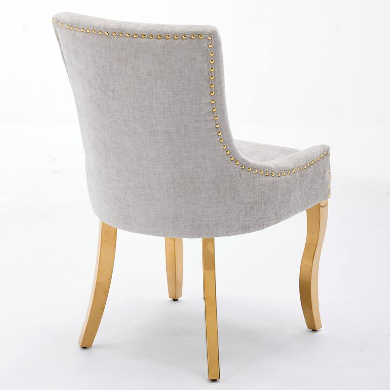 Set of 2 Chenille Dining Chairs