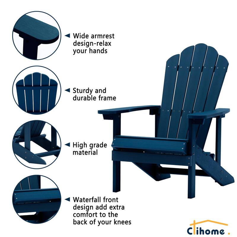 Clihome Outdoor Patio Slat HIPS Adirondack Chair