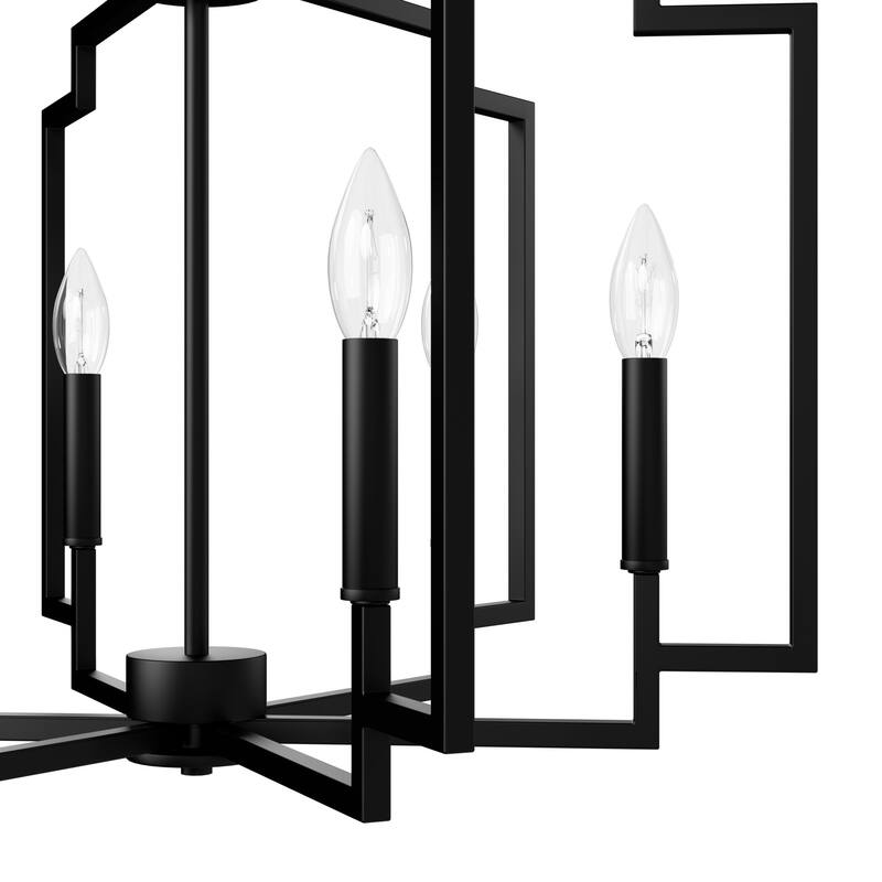 Hunter Zoanne 6-Light Modern Geometric Chandelier - Entry, Dining Room - Contemporary, Transitional