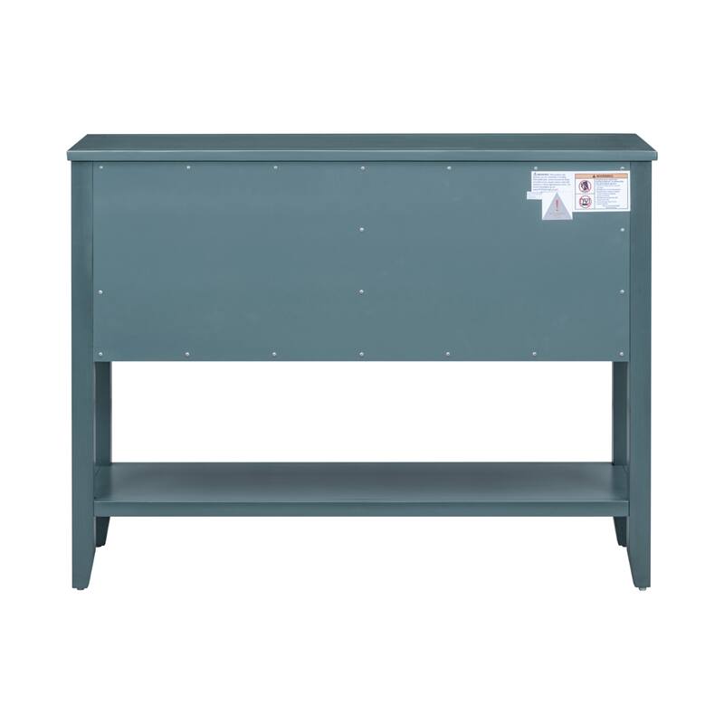 Cambridge Series Ample Storage Vintage Console Table with Four Small Drawers and Bottom Shelf for Living Rooms