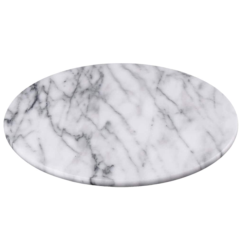 Creative Home White Marble 12" Lazy Susan, Rotating Serving Board