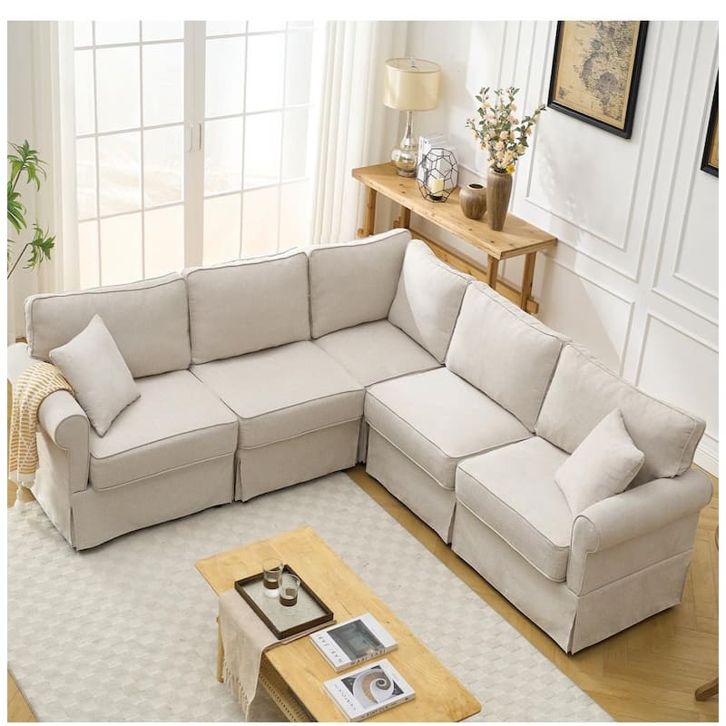 Modern Upholstered Modular L-shaped Sectional Sofa